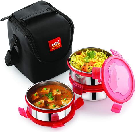 cello tiffin box steel|cello lunch box 3 containers.